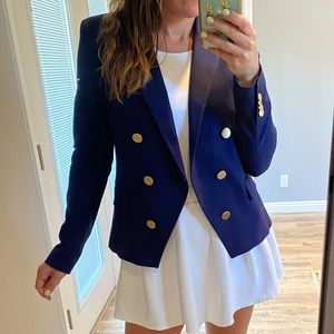 Theory navy blue jacket with brass buttons